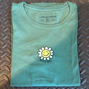 Life is Good Womens Green T-Shirt